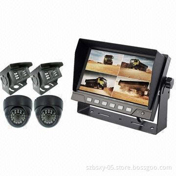 Rear-view Camera System with 7-inch 4CH Digital Quad Monitor for Trailer